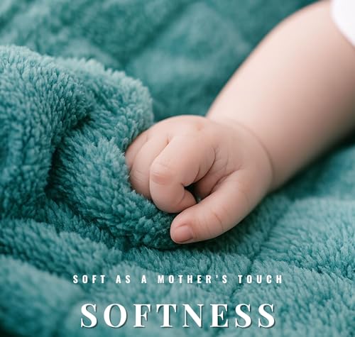 Image of VAS COLLECTIONS Coral Flannel Baby Blanket | Ultra Soft & Fluffy AC Blanket | 300 GSM, 800 g Lightweight All-Season Wrapping Sheet for Newborns (Beige, 130x105 cm, 3-24 Months) (Coral Aqua)