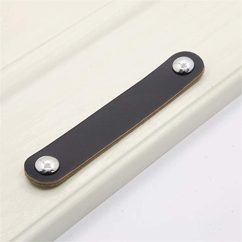 leather handles,Drawer Pull Handles,Hardware Furniture ,6pcs Leather Drawer Pull and Cabinet Handles,Furniture Hardware Pulls,for Door Cupboard,Wardrobe,Kitchen,Handmade Leather Suitcase Handle,Blac (