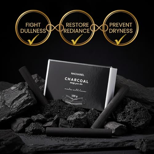 Image of Charcoal Soap | Pure & Gentle Bathing Bar for Glowing Skin | Rejuvenate & Antioxidant Soaps for Men & Women | Deep Nourishing Cleansing Bar | Soap for All Skin Types | Pack Of 1