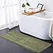 ITSOFT Plush Microfiber Long Runner - Non Slip Soft Bathroom Rug, Absorbent Machine Washable Chenille Bath Mat | Quick Dry Carpet, Great for Bath, Shower, Bedroom, or Door Mat (Sage Green, 59x21)