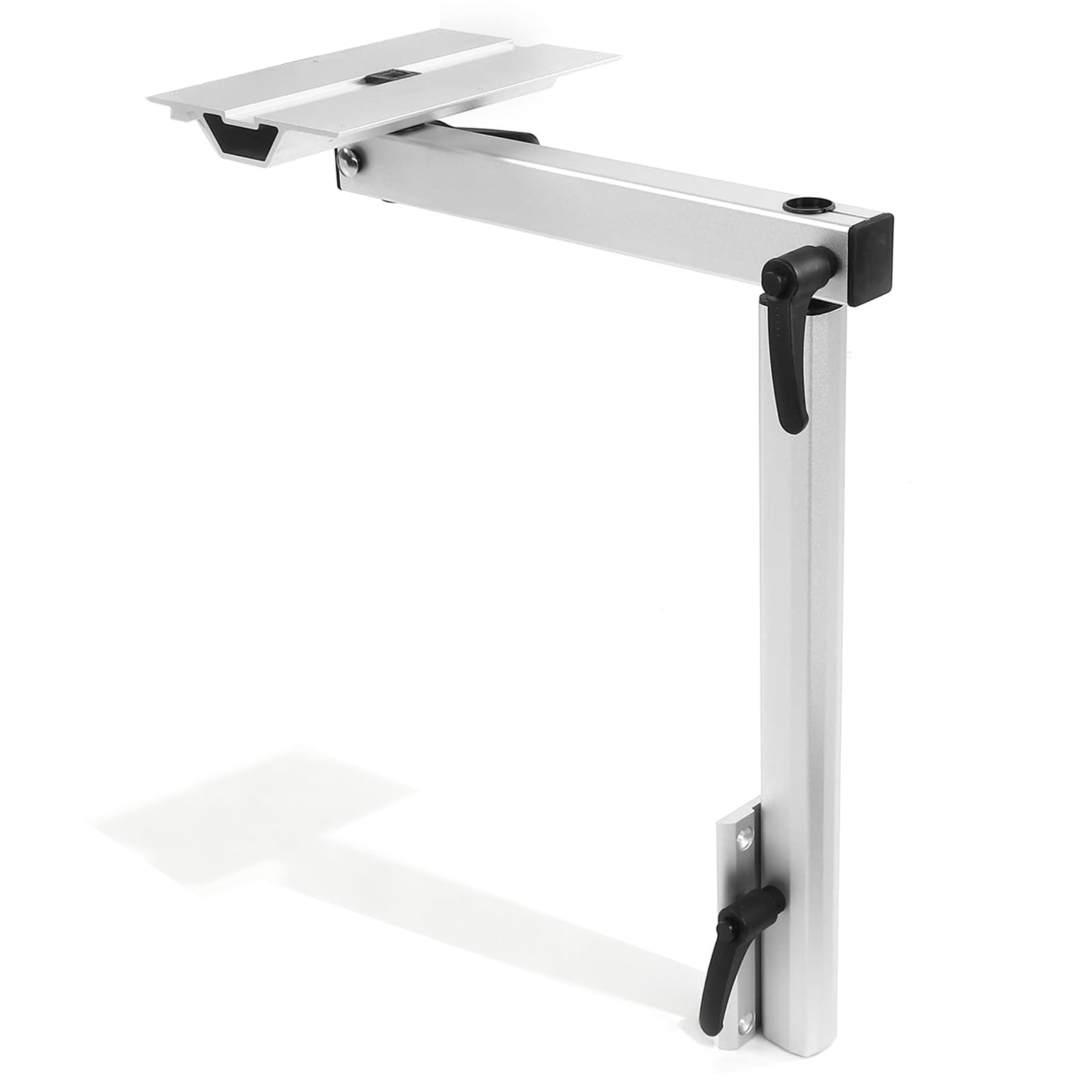 Abnehmbare Wohnmobil Tischbeine, 360° Drehbare RV Tisch, Höhenverstellbar 18 cm, Abnehmbare Bodenhalterung, 6063-T5 Aluminium Tischgestell Silber