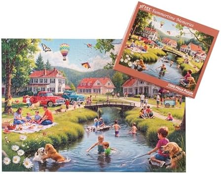 Summertime Memories 1000 Piece Jigsaw Puzzle - Nostalgic Puzzle for Adults & Families - Fully Interlocking Pieces - Stunning High Definition Color - Vintage Theme by VCC — view 3