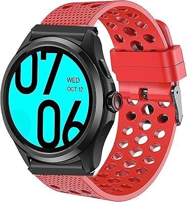 Lamshaw Correas de Correas de Silicona Suave para Ticwatch Pro 5- Ideal para Mujeres y Hombres - Repuesto Deportivo Resistente y Cómodo (Rojo)