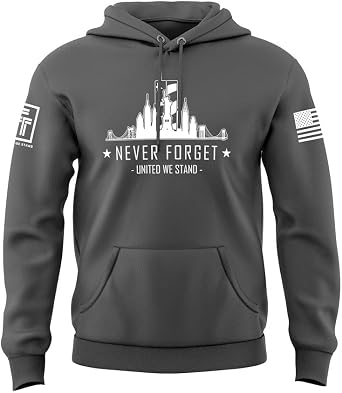 Fantastic Tees Never Forget 9 11 Memorial Mens Patriotic Hoodie Sweatshirt
