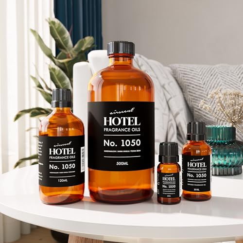AirScent Warm Vanilla Hotel Diffuser Oil No. 1050 - Marshmallow Vanilla Tonka Bean - Premium Fragrance Oil for Ultrasonic and Waterless Diffusers and Crafting - 10 mL, 0.34 fl oz Dropper Bottle