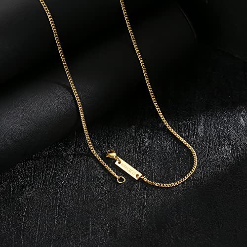 KRKC&CO Catena in Oro da 2mm, in Acciaio Inox