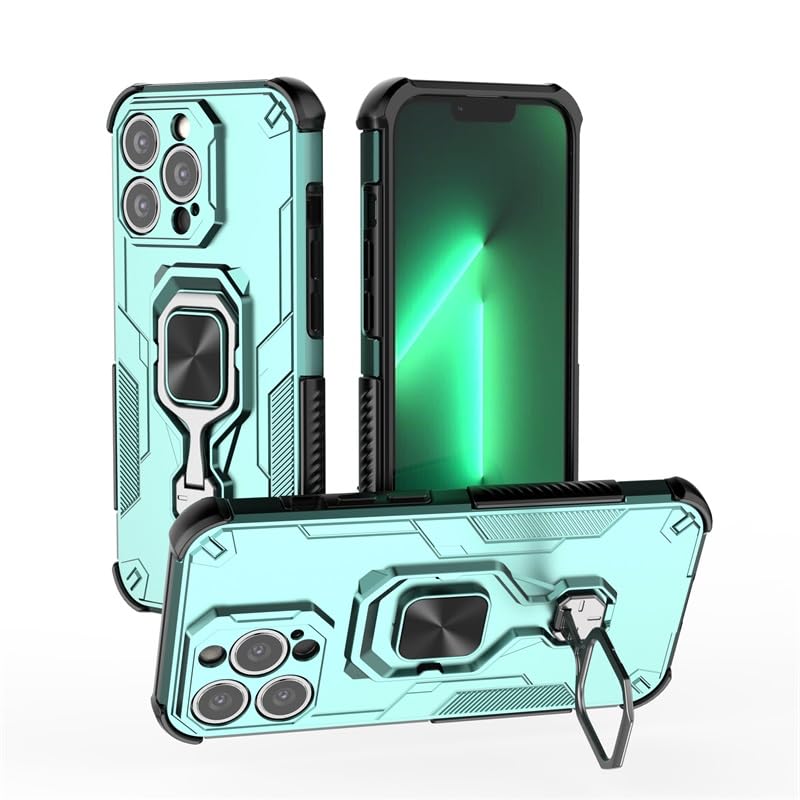 Coque antichoc iPhone 13 Pro avec béquille étui fin silicone vert