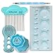 JUYA Paper Quilling Kit with Blue Tools 960 Strips Board Mould Crimper Coach Comb (Paper Width 3mm with Glue)