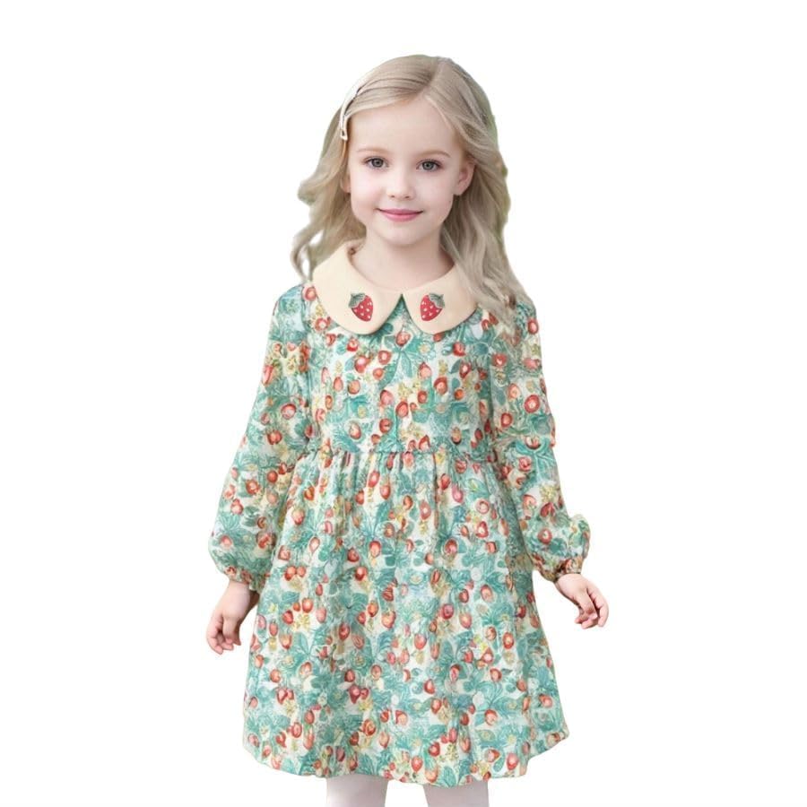 Little Bitty Toddler Fall Dress Long Sleeve Ruffled Casual Girls Boho Dress for Birthday Party & Holiday for 2-7 Years3