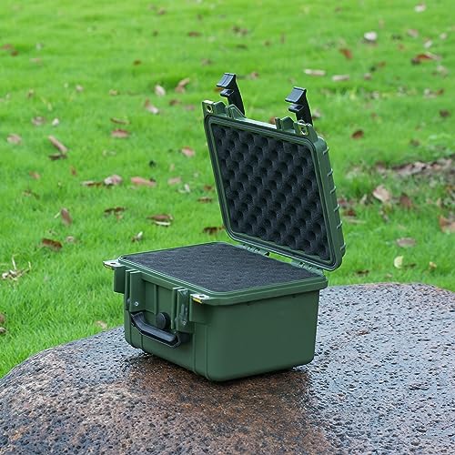 Image of MEIJIA Portable All Weather IP67 Waterproof Camera Case,hard case with Customizable Fit Foam,Fit Use of Drones,Camera,Equipments,10.62 x9.68x6.87inches(Green)