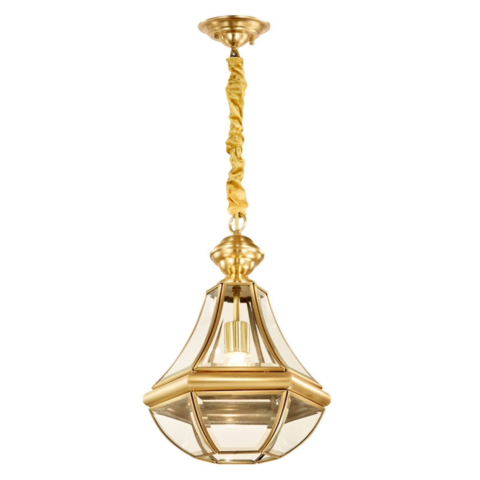 Klassieke plafondlamp Anni, geëtste glazen kap
