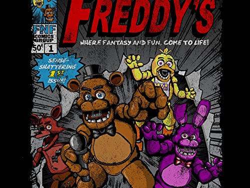 Five Nights at Freddy's Comic Cover Art Boy's Black T-Shirt2
