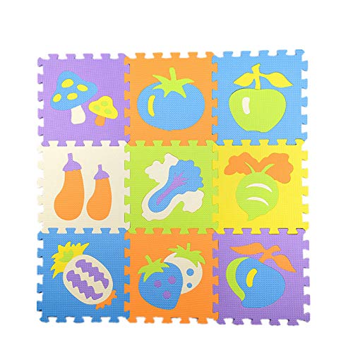 Decorative Puzzle Play Mats, 9 Pack Soft Foam Interlocking
