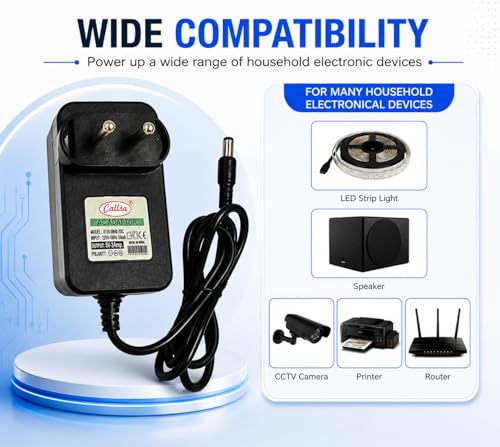 Image of 5V 3A AC /DC Power Adapter Supply Charger for Arduino Projects, Router, Modem, LCD Monitor, CCTV Camera, LED Strip, Tablet & Electronic Devices (220V AC Input, Black)