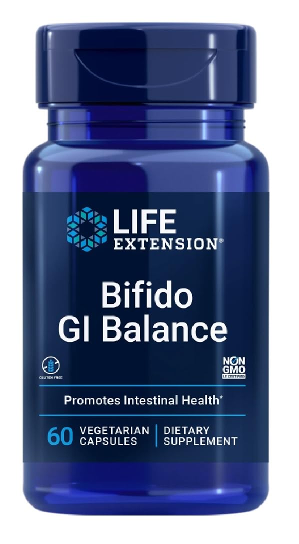 Life Extension - Bifido GI Balance | Unterstützung für eine gesunde Darmflora und Verdauungsfunktion - 60 Kapseln