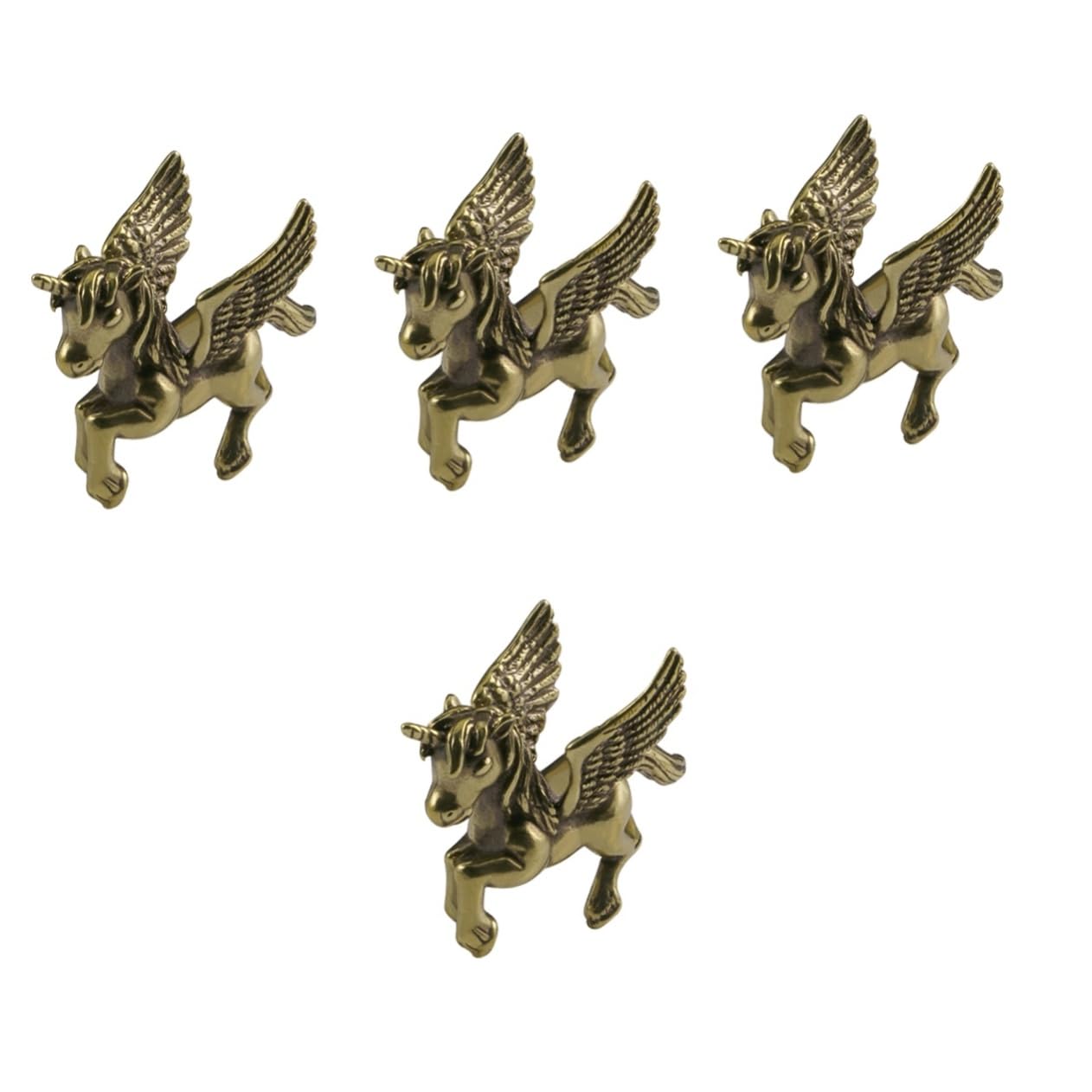 Zerodeko 4stücke Brass Statue Dekorative Einhorn Skulptur Messing Für Schreibtisch Miniatur Einhorn Figur Für Und Büro Stilvolles Accessoire Für Innenräume