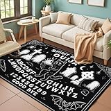 PeeNoke Vintage Ouija Board Halloween Cat Playing Violin Poster Occultism Set Area Rug Outdoor Patio Rug Play Mat Modern Floor Carpet Non-Slip Home Decor Living Room Kids Bedroom Nursery, 3x5 ft