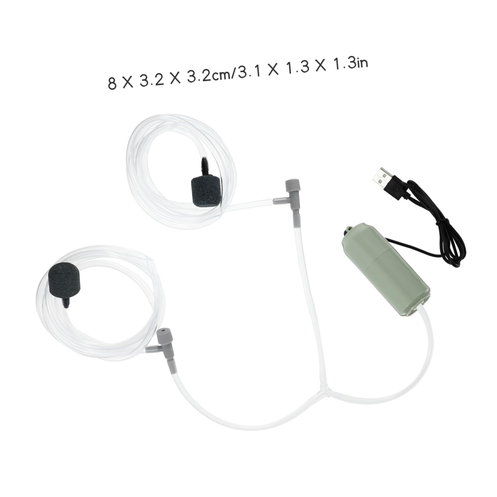 VICASKY 1Set USB Aquarium Air Pump Compact Dual Outlet Oxygen for Fish Tanks Easy to Operate for Aquariums Portable Oxygen Pump for Healthy Fish