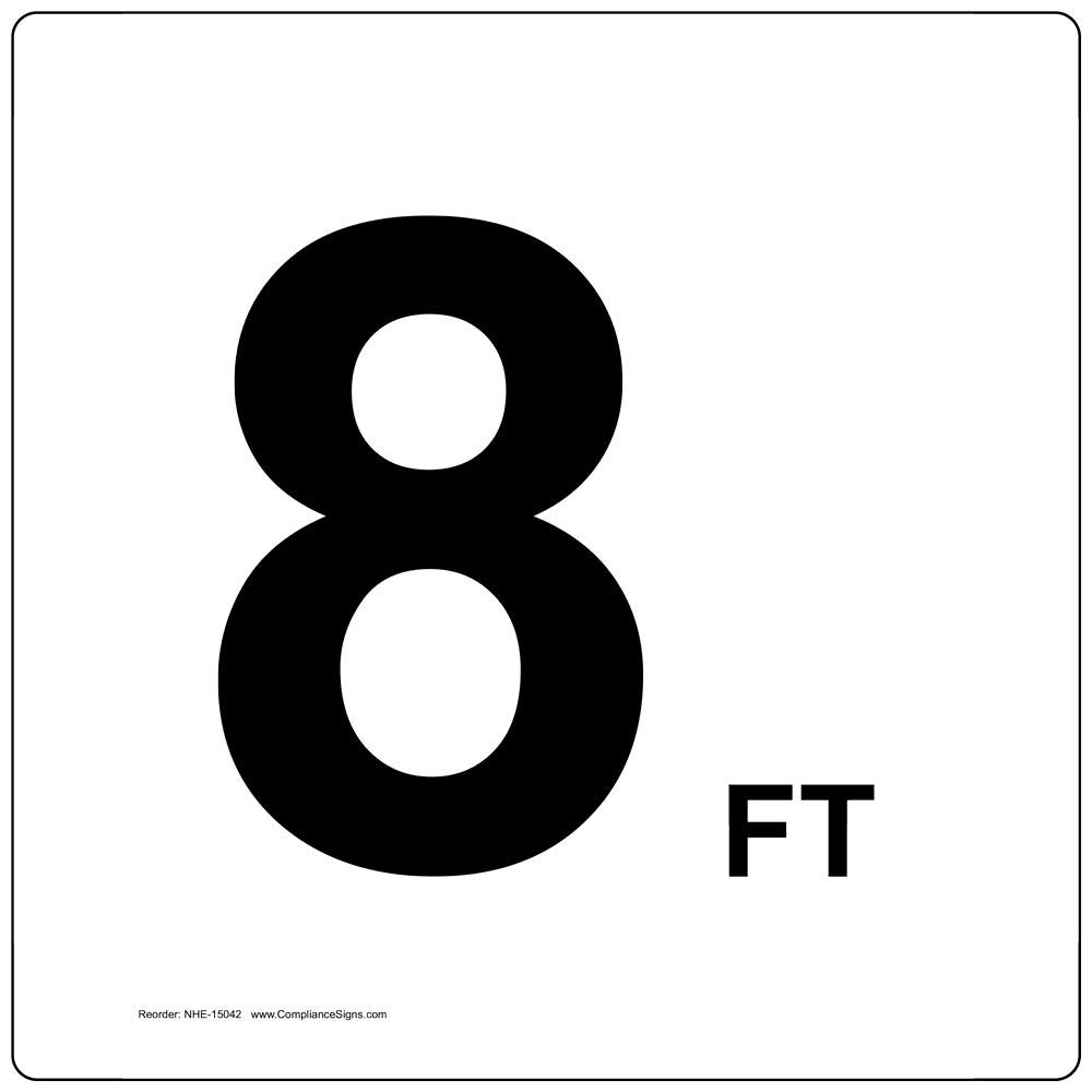 ComplianceSigns.com 8 Ft Label Decal, 6x6 in. Vinyl for Recreation Facilities