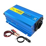 Yinleader 500W /1200W Inversor De Corriente Onda Sinusoidal Pura Transformador De 12v A 230v, Inversor 2 USB para Coche Caravana Barco cámping de Viaje