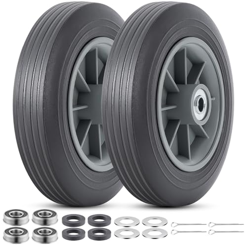 PaoWin 2本,10x2 タイヤ ソリッド,10x2 タイヤ＆ホイール,適用 10x2.0 ハンドトラック/手押し車/ハンドカート/キャリーカート,P-065