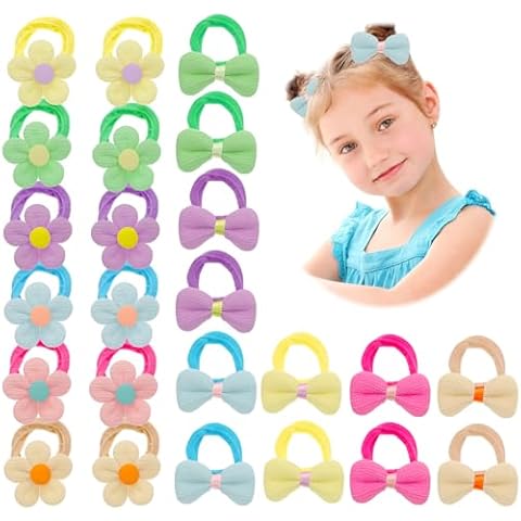 Jeffdad Lot de 24 élastiques à cheveux pour bébé Cover