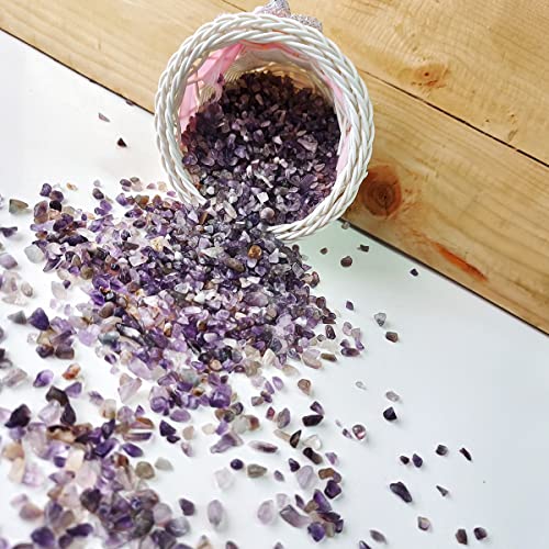 Image of Certified Amethyst Crystal Chips 250 GM with Authenticity Certificate | Natural Purple Quartz Decorative Stone Chips for Pooja Room, Meditation, Vastu, Resin Art, Crafts & Aquarium Decor