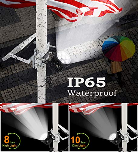 Aponuo Solar Flagpole Light,Flag Pole Light Solar Powered Bracket Design Fits 1.4-3' Flag Pole 2 Brightness Dusk To Dawn Ip65 Waterproof Brightest For Flag Pole Outdoor Landscape Flag Patio thumb #3