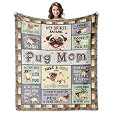 LXCCLDOLAC Pug Gifts for Women, Pug Blankets 60''x50'', Pugs Gifts for Lovers Mom, Puppy Gifts for Girls, Gifts for Pugs Dog Owners Lovers Woman Decorations Throw Blanket for Christmas Mothers Day