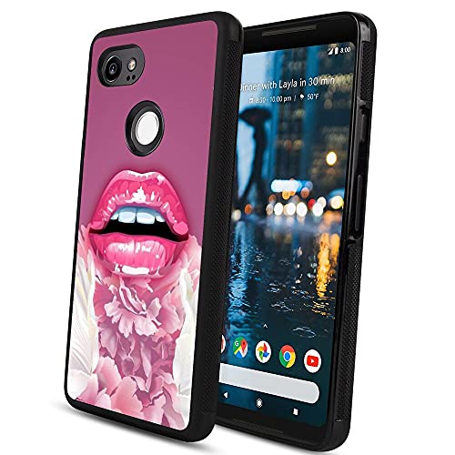 jiashan Girly Lips Mouth Pink Pretty Case for Google Pixel 2 XL,Full Body Slim Soft TPU Case Compatible with Google Pixel 2 XL Shockproof Non-Slip Durable Case Fits Google Pixel 2 XL (2017) 6in