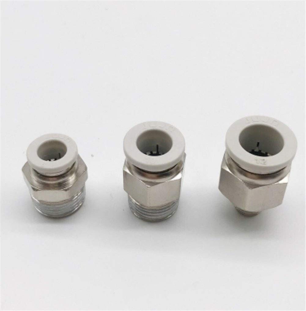 10pcs Negro 6-16mm Tubo DE Manguera M5 1/4" 1/8" 3/8" 1/2" Rosca Macho Empuje En Gas Aire Conjunto Conector rápido Racores(16mm OD Hose,38)