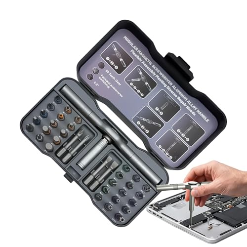 Zlqemik Juego de destornilladores magnéticos | Herramienta De Precisión Magnética,Kit Destornillador Ordenador,Para Reparar Relojes, Gafas, Bicicletas, Eléctricos, Ordenadores,