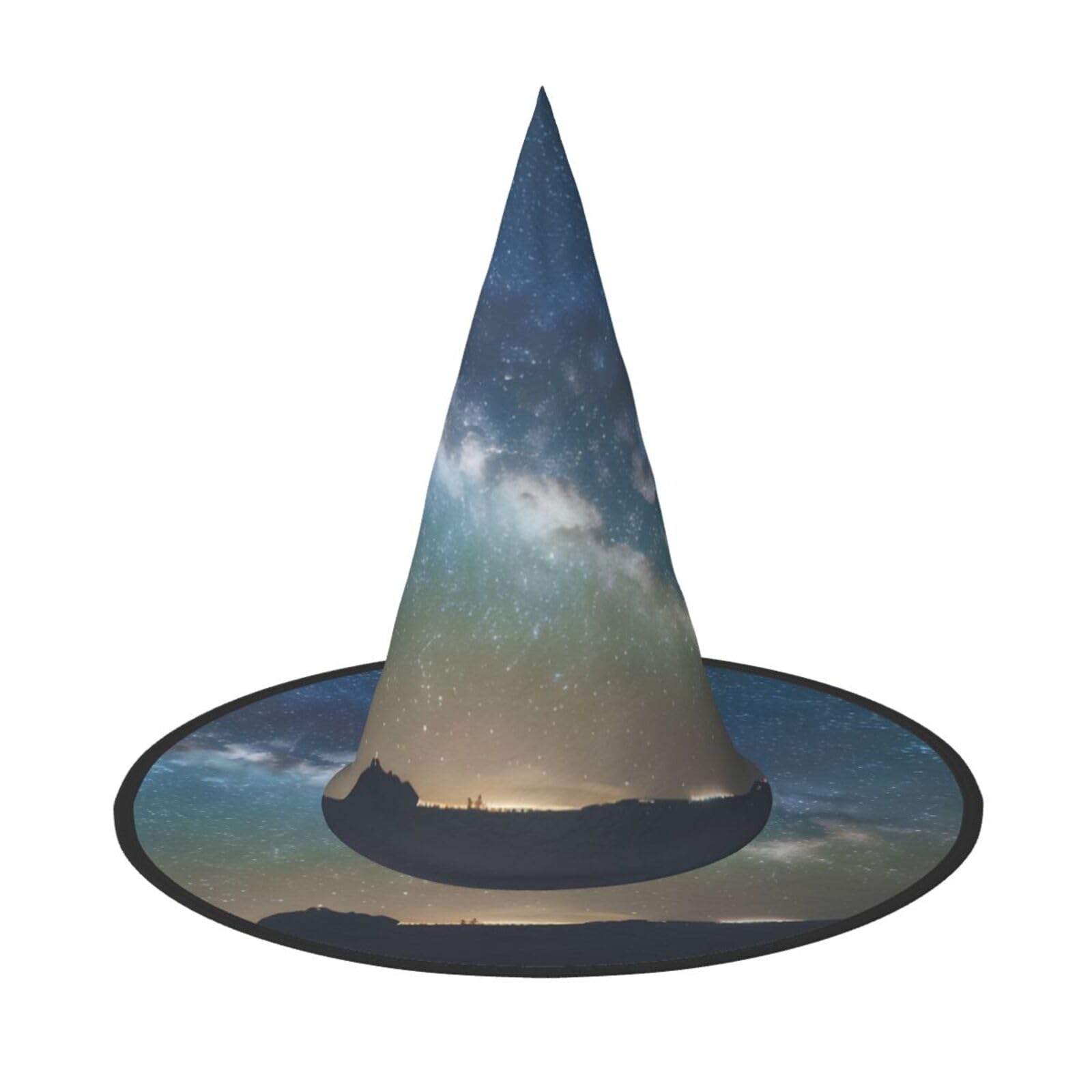 Starry Night Sky Outer Space Print Halloween hat Women Witch Hat Costume Decoration for Festival Carnival Party