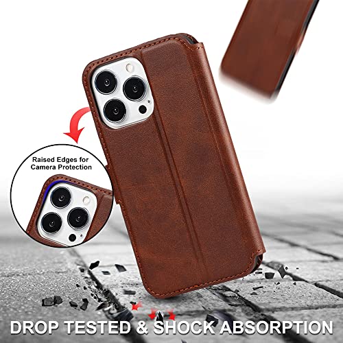 Étui en cuir iPhone 12 Pro Max marron pour simplifier vos trajets et sorties de jour - 7