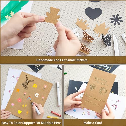 30 Sheets Brown Kraft Cardstock - 8.5'' x 11'' 92lb Cover Card Stock 250GSM Heavyweight Paper Thick Paper for Scrapbooking, Crafts, Business Cards, Invitations PAP05KP image 8