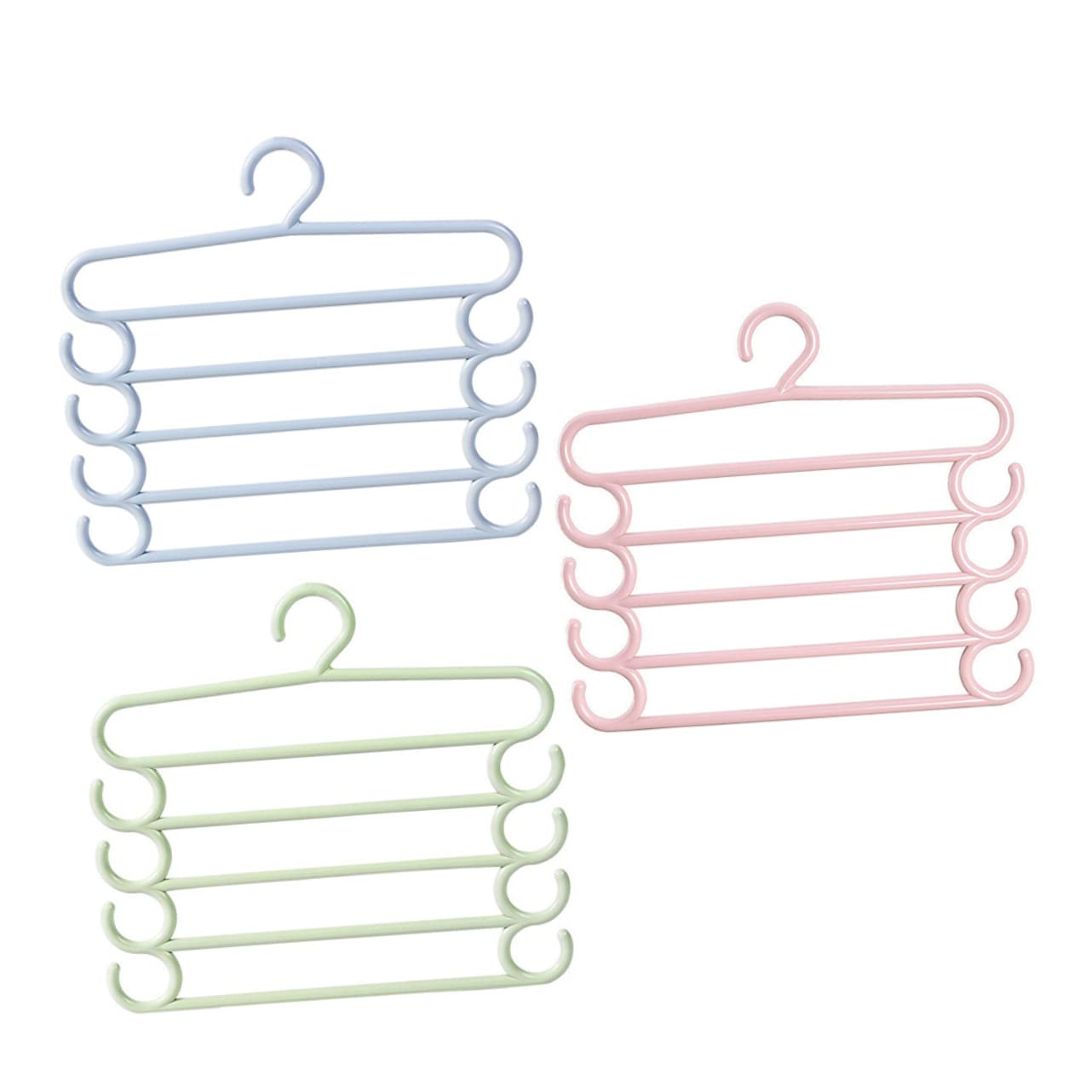 SOLUSTRE Pants Hangers Rack Grey Hangers Space Saving Trousers Racks Multi-Layer for Wardrobe Organization