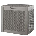 GULAIMOAO Outdoor Storage Box, 32 Gallon Deck Box with Lockable Lid, Waterproof Resin Storage Bin for Patio Furniture, Garden Tools, Cushions, Grey