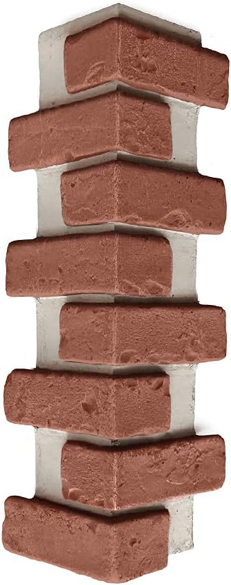 GenStone Faux Brick 90 Degree Outside Corner Panel 22.50" x 6.875" in Classic Brick Color for Do It Yourself Friendly Home Improvement Projects