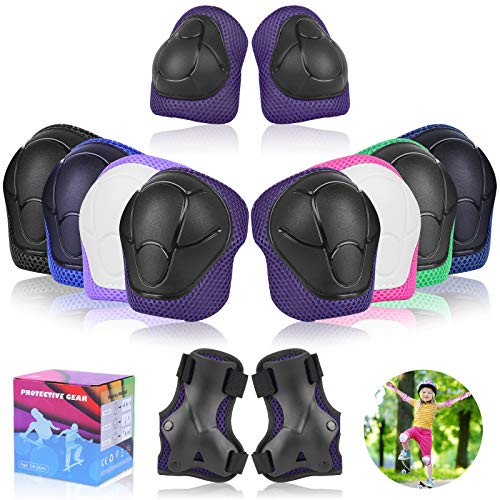 Vikaster Protección Patinaje, 6 en 1 Juego de Protecciones Infantil, Protecciones Patines Niña Niño Rodilleras Puede Cooperar Cascos Ajustable Coderas para Patinar Ciclismo Monopatín Bicicleta Skate