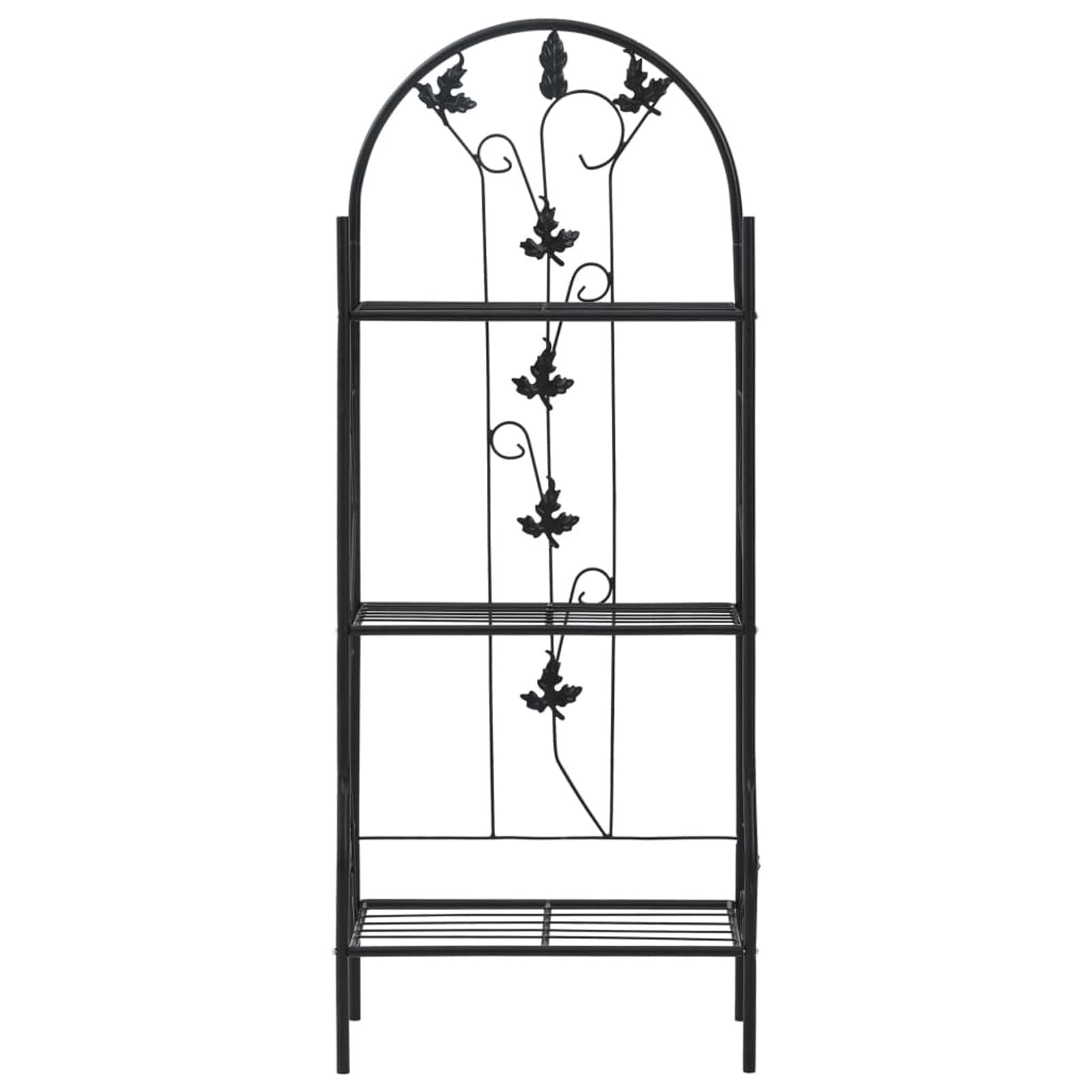 GuyAna Estante para macetas 3 Niveles Hierro Negro 52x28x128 cm Niveles Flores Planta Exterior Estantería Escalera Aire Libre Terraza Balcón