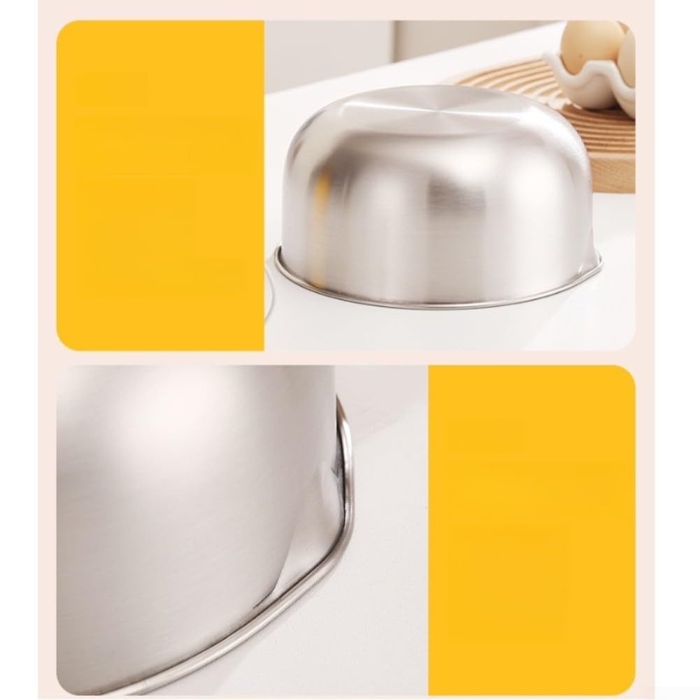 Set di 2 scolapasta e insalatiera in acciaio inox con funzione di scarico e contrassegni di volume, per cucina e preparazione dei pasti portatile (L)