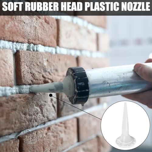 Molbory 25 Stück Abdichtungsdüsen Kegel Weiß Silikondüsen, Silikon Kegel Kartuschenspitzen für Wurstabdichtpistole, wiederverwendbarer Abdichtdüsen-Applikator, langlebige Epoxid-Kolbenabdichtungskappe