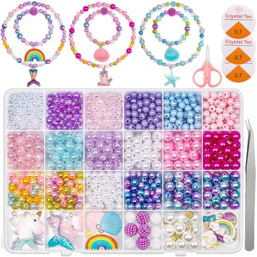 Opiniones y reviews de Fabricación de abalorios y bisutería los más recomendados. 42 Kit Para Hacer Pulseras Para Niñas 773PCS, Cuentas para Hacer Pulseras, Collares, Bisutería y Manualidades, Set de Abalorios de Cristal y 25pcs Dijes Colgantes, 3pcs Cuerda...