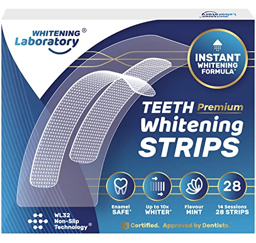 Professional Teeth Whitening Strips - 14 Sessions - Safe For Enamel - 28 Hydrogen Peroxide Strips - Removes Deep Stains #TOP27