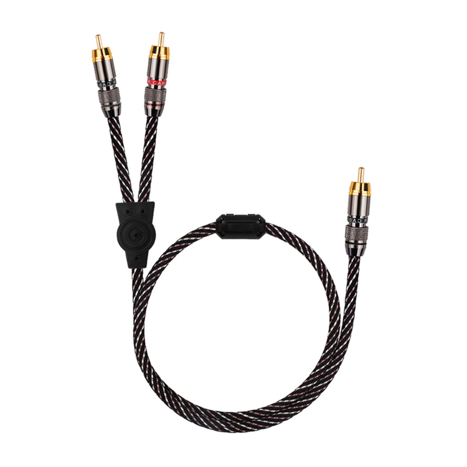 Kabel audio HIFI RCA do 2RCA Kabel męski do 2 męskiego kabla audio SUBWOOFER Y Kabel Splitter Do kabla do głośnika, DVD, TV, Wzmacniacza, Soundbox Audio Line (Kolor: Czarny, Rozmiar : 2m)