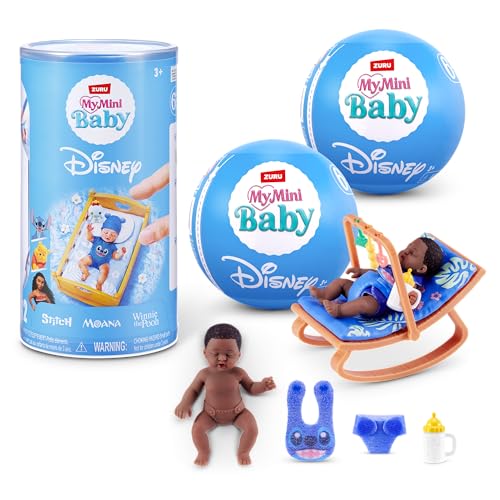My Mini Baby Disney Series 1 2 Pack de ZURU – Muñeca Bebé Disney Coleccionable en Cápsula Misteriosa con Accesorios, Juguete Miniatura Realista para Niñas de 3+ Años