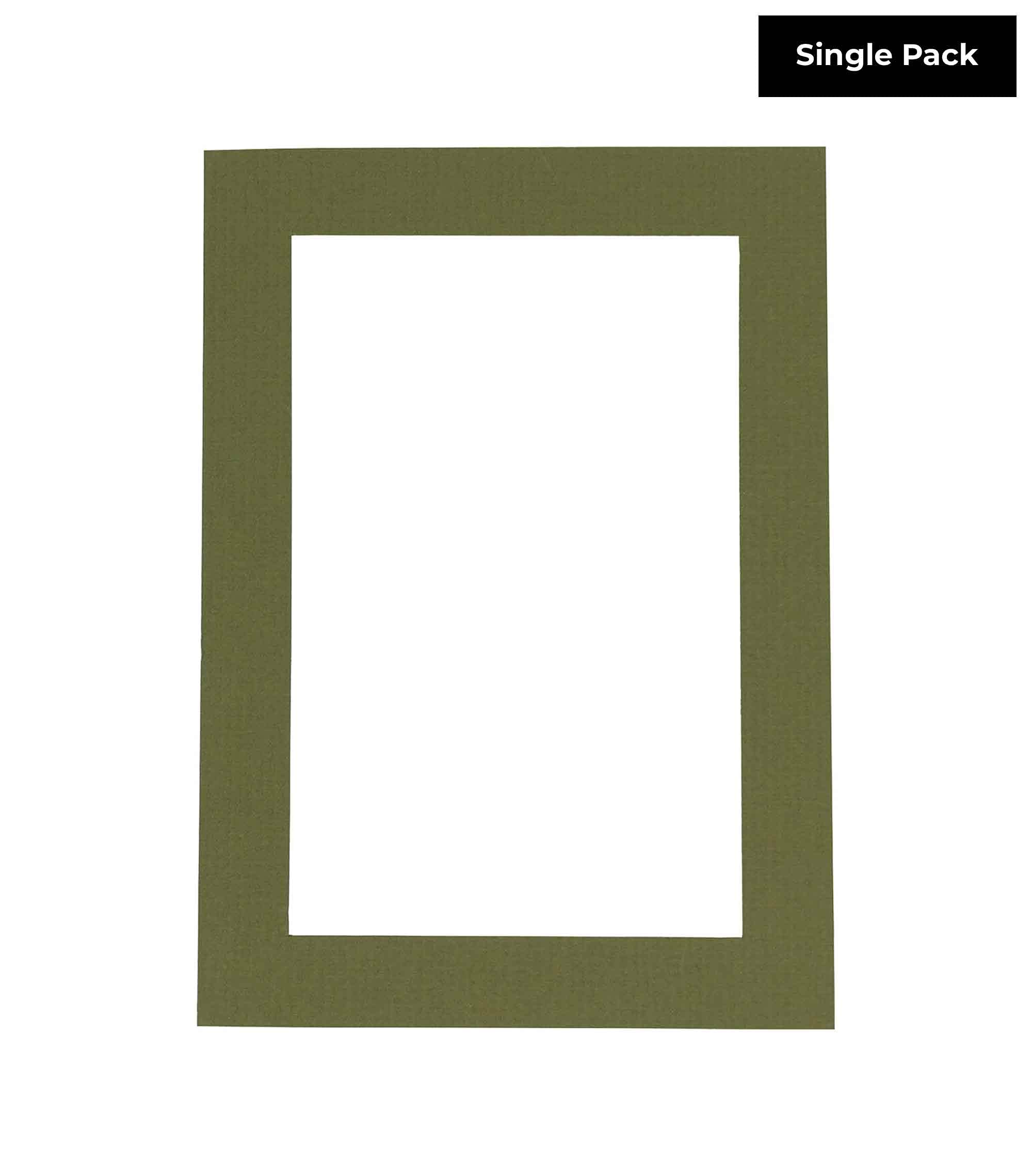 8x12 Mat Bevel Cut for 6x10 Photos - Acid Free Dill Green Precut Matboard - For Pictures, Photos, Framing - 4-ply Thickness