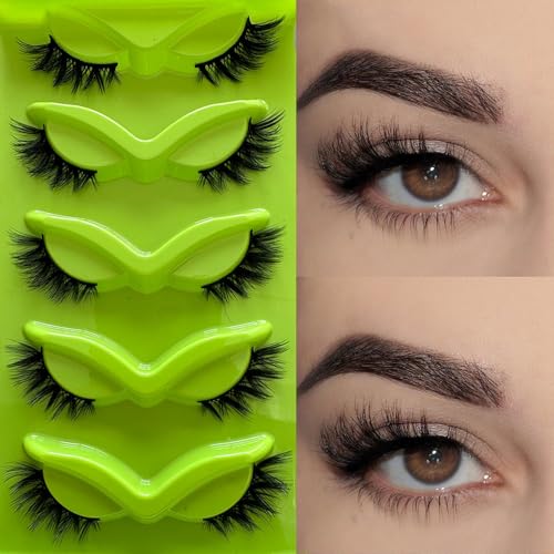 Natural Fox Eye Lashes Wispy False Eyelashes 15mm Fluffy Mink Lashes 3D Curl Fake Cat Eyelashes Multipack More sexy, charming and attractive by ELENINE (15mm, XYJ35)