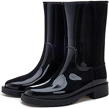 Harssidanzar Femmes Bottes de pluie imperméables Chaussures en caoutchouc Bottes de pluie courtes Bottes de travail en plein air Bottes de pluie antidérapantes pour femmes HL225EU