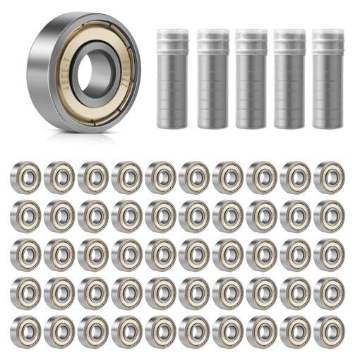 50 Stück Kugellager 608ZZ 8x22x7 mm Double Shielded Miniatur Rillenkugellager Carbonstahl Präzisionslager 608 Kugellager für Skateboards Fahrräder Hausgeräte Rollerblades